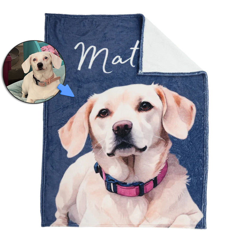 Custom Photo Blanket For Pet Minky Personalized Dog Blankets