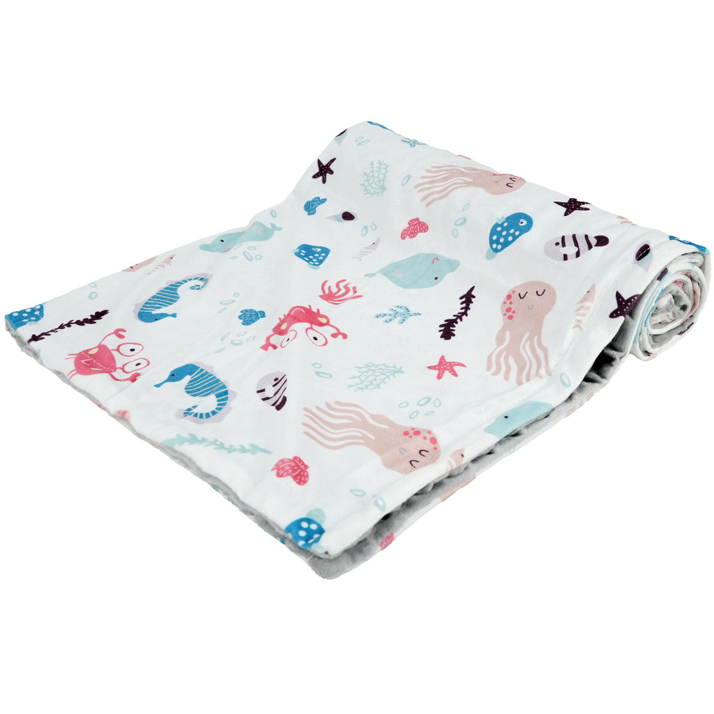 Cute Jellyfish Dual-layer Fabric Fleece Baby Blanket