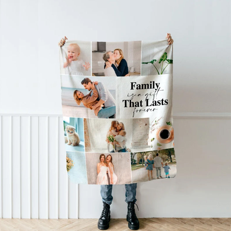 Custom Photo Blanket Personalized Photo Collage Blanket