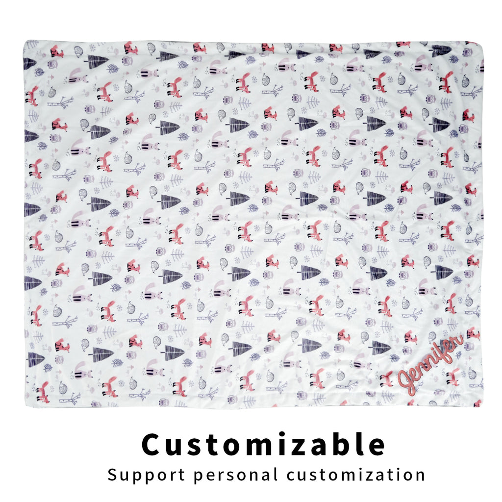 Fox Tree Dual-layer Fabric Fleece Baby Blanket