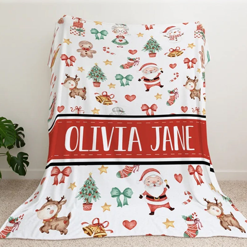 Minky Cute Custom Name Blanket Christams Gift