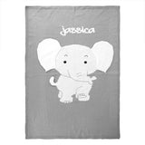 Custom Baby Swaddle Blanket with Name Personalized Embroidered Blankets Knitted Jersey Blanket Elephant