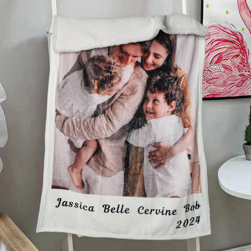 Custom Photo Blanket Personalized Blankets with Names and Pictures