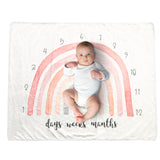 Baby Milestone Blanket Rainbow Monthly Newborn Receiving Blanket