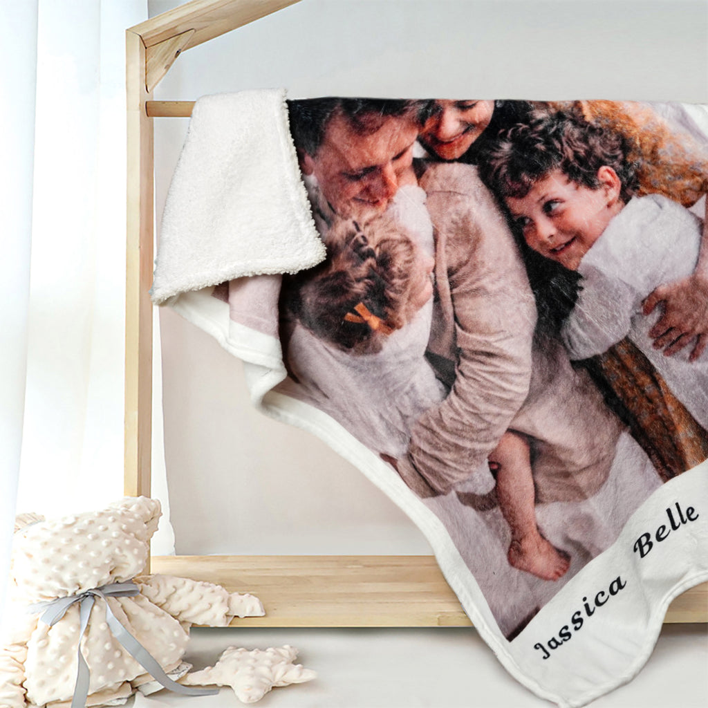 Custom Photo Blanket Personalized Blankets with Names and Pictures