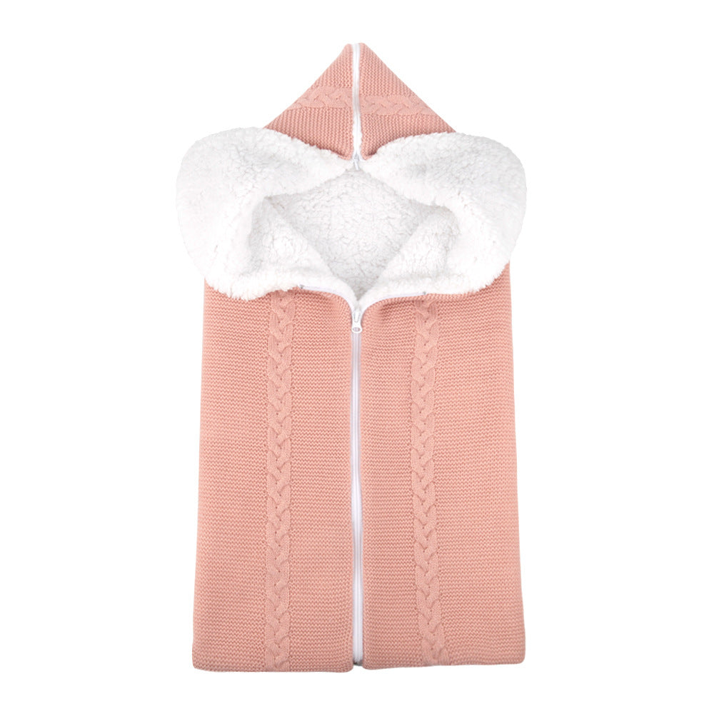 plush baby sleep bag pink